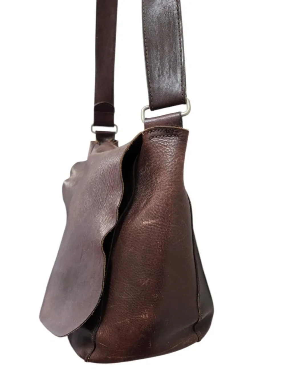 m0851 Leather Crossbody Bag Brown Distressed Vintage Messenger Canada Unisex